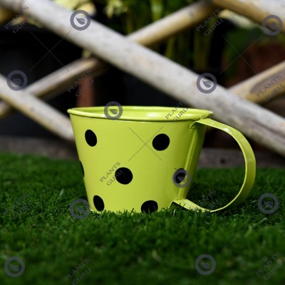 Cup metal planter green small